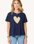 Kerri Rosenthal, Suke Imperfect Heart Tee-Indigo Blue