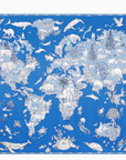 Inoui Editions, Atlas Square 70 Scarf- Blue