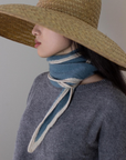 Oats & Rice, Austen Knitted Cashmere Scarf-Air Force Blue