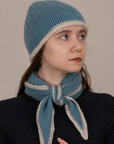 Oats & Rice, Austen Knitted Cashmere Scarf-Air Force Blue
