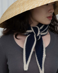 Oats & Rice, Austen Knitted Cashmere Scarf-Navy