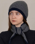 Oats & Rice, Austen Knitted Cashmere Scarf-Grey