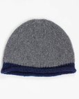 Oats & Rice, Hand-Knitted Rolled Edge Beanie-Grey