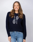 White & Warren, Cashmere Tennis Racquet Sweatshirt