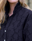 Frank & Eileen, Mary Dress-Textured Black Flowers