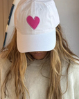 Kerri Rosenthal, Imperfect Heart Hat-White/Neon Pink