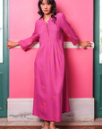 Nimo With Love, Woodruff Dress- Berry/ Flower Embroidery