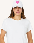 Kerri Rosenthal, Imperfect Heart Hat-White/Neon Pink