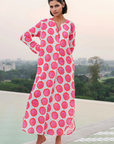 Nimo With Love, Amethyst Kaftan- Ikat Pink/ Orange