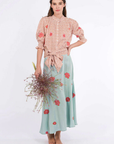 Nimo With Love, Bergamot Blouse- Dotty Mustard/ Peony Embr