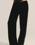 Velvet, Hilma Velvet & Satin Media Pant-Black