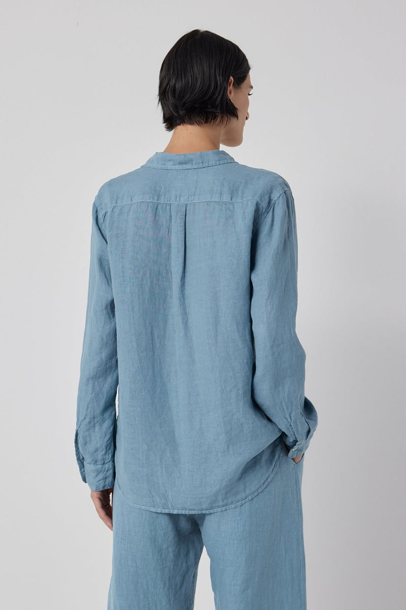 Velvet, Mulholland Linen Button-Up Shirt Rain