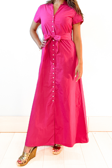 La Plage, Alex Maxi Dress- Hot Pink