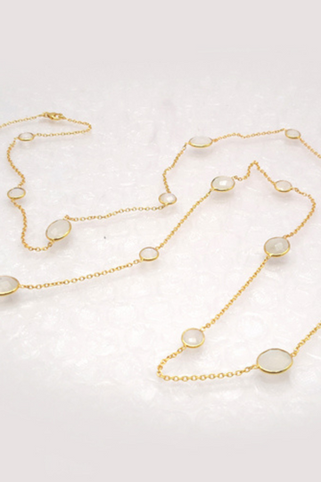 Jaipur, Bezel Long Chain Necklace