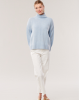 Cashmere T-Neck Sweater- Denim