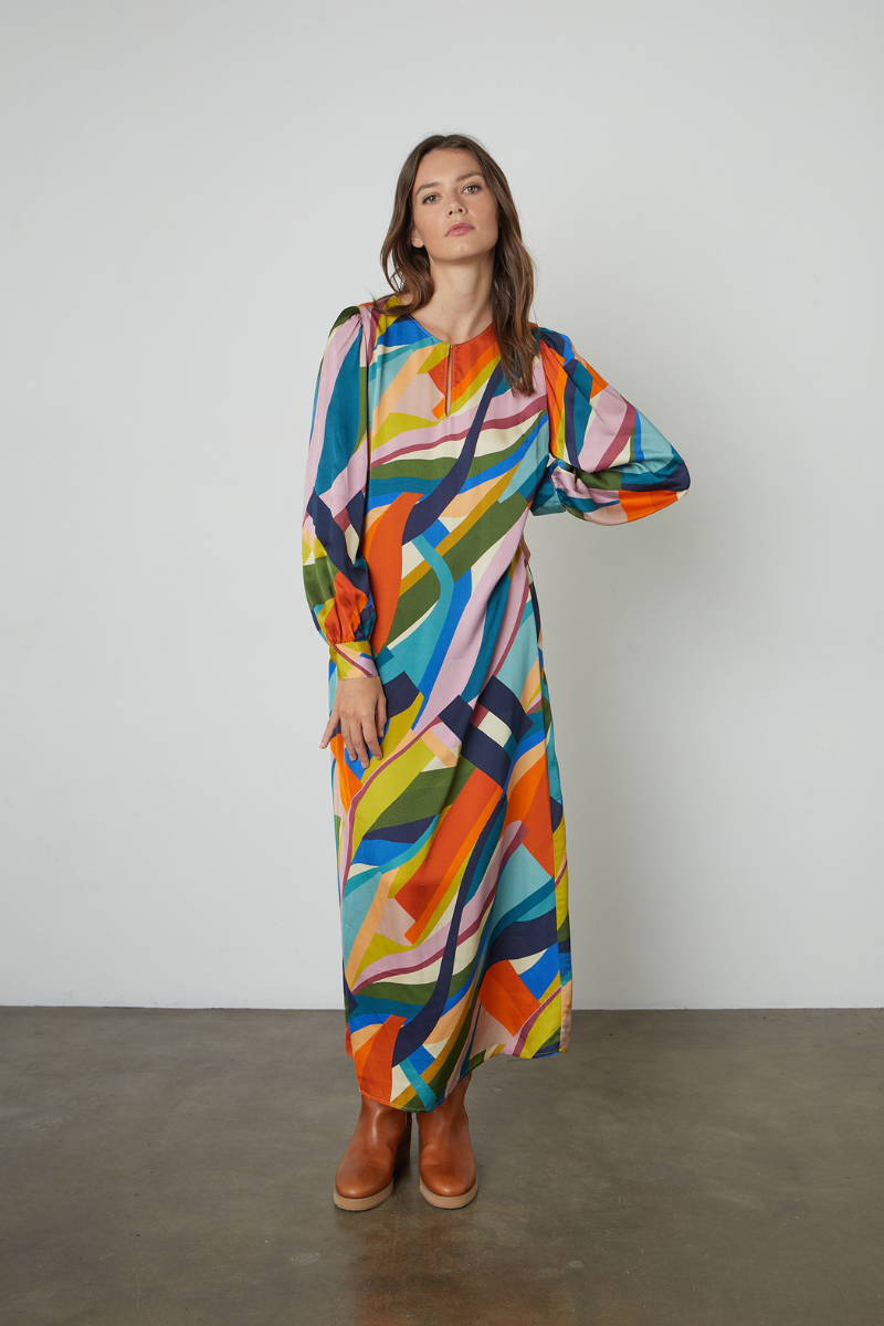 Velvet, Nyomi Picasso Printed Long Dress