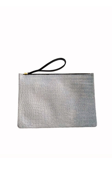 Linde Gallery, Oscar Zipper Pouch Croc Embossed