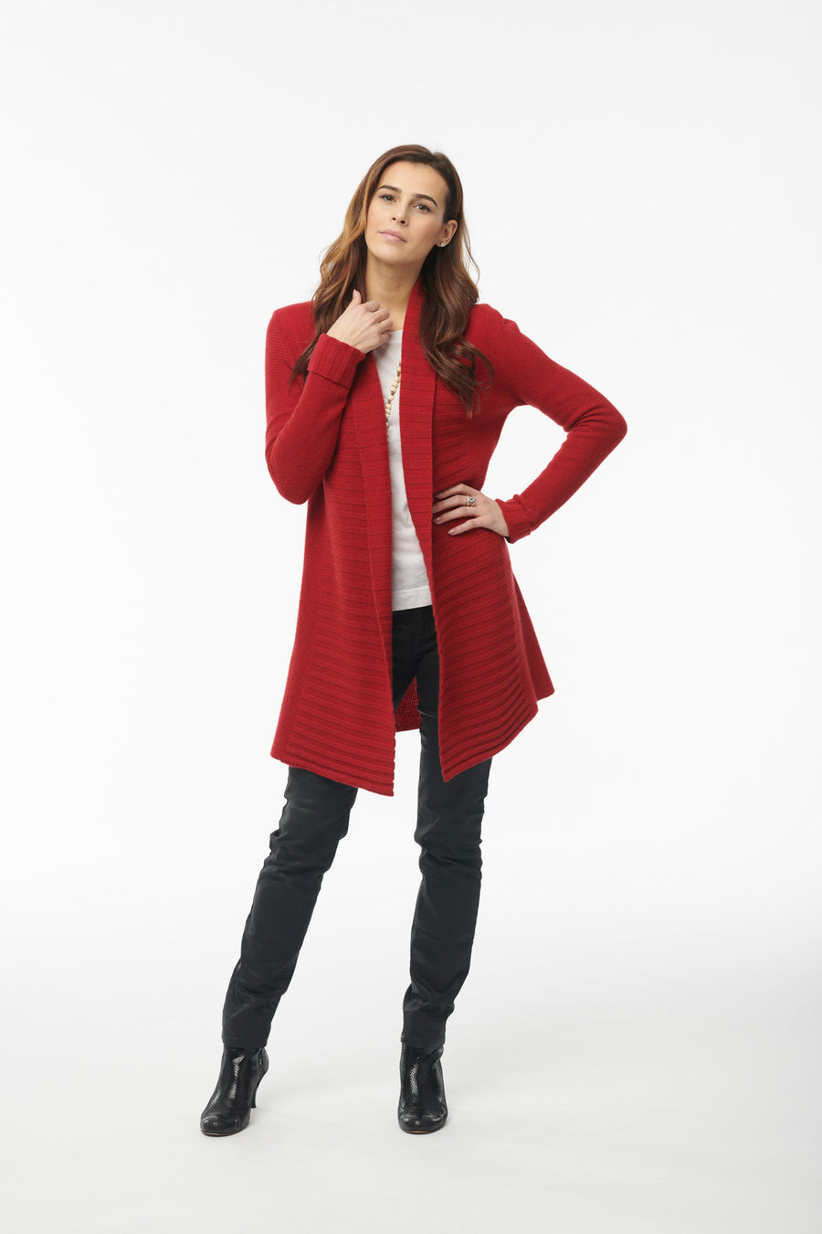 Cashmere Ribbed Sweater Coat