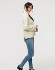 Cashmere T-Neck Sweater- Ivory