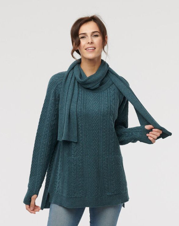 Cable Knit Hygge Sweater with Scarf (Limited FUN colours)