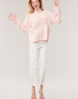 Cashmere T-Neck Sweater-  Powder