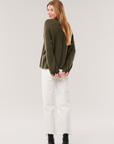 Cashmere T-Neck Sweater- Army