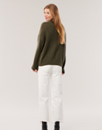 Cashmere T-Neck Sweater- Army