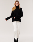 Cashmere T-Neck Sweater- Black