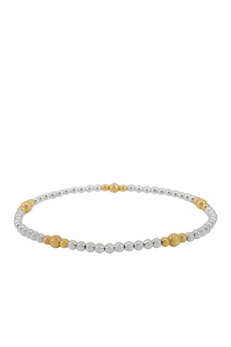 Silver Bracelet with 3 Gold Balls