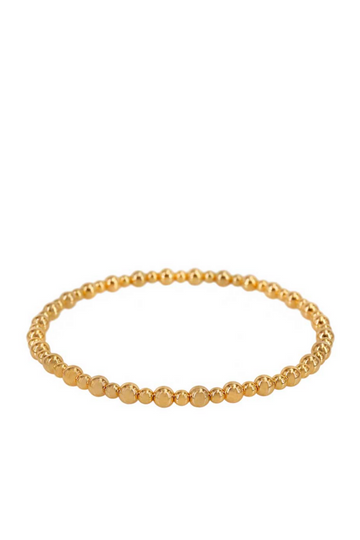 Gold Bracelet with Big & Little Beads