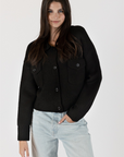 Lyla+Luxe, Cami Short Jacket with Braid Details- Black