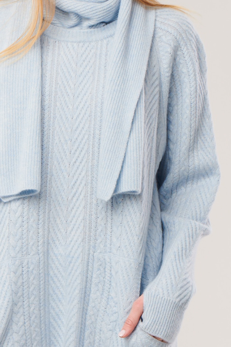 Cable Knit Hygge Sweater with Scarf (Limited FUN colours)