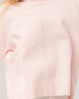 Cashmere T-Neck Sweater-  Powder