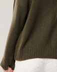 Cashmere T-Neck Sweater- Army