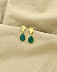 Schmuckoo, Pineapple Earrings- Green Onyx