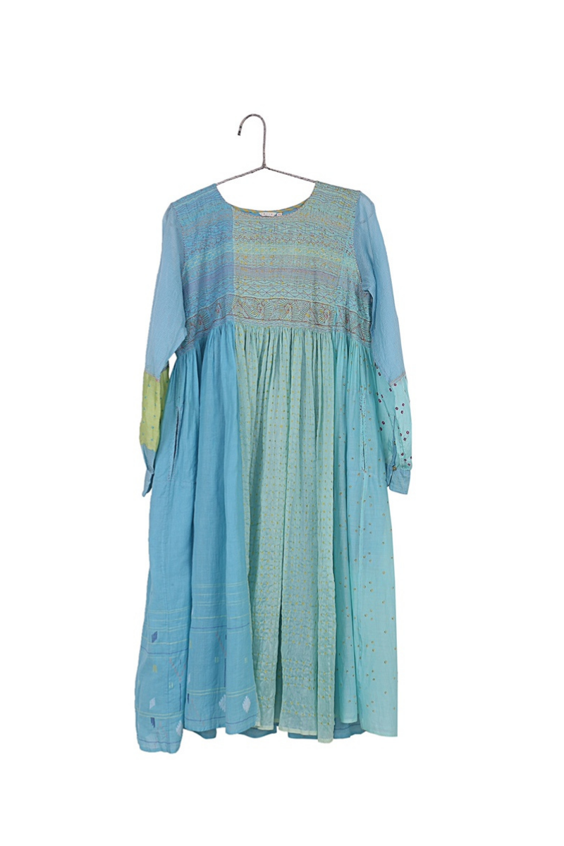 Injiri, Teej Teal Muslin Dress Snapdragon Designs Injiri, Teej Teal Muslin Dress Snapdragon Designs