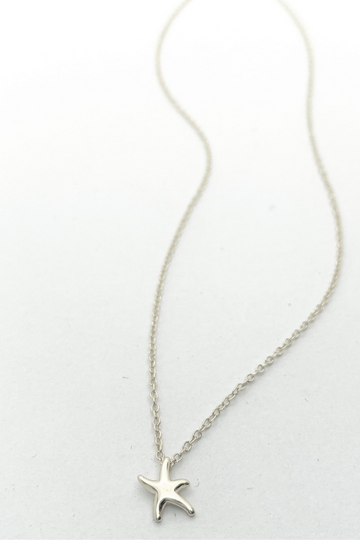 The Makery, Silver Mini Starfish Necklace