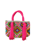 Le Pom Pom, Mini Tassel Bag- Pink