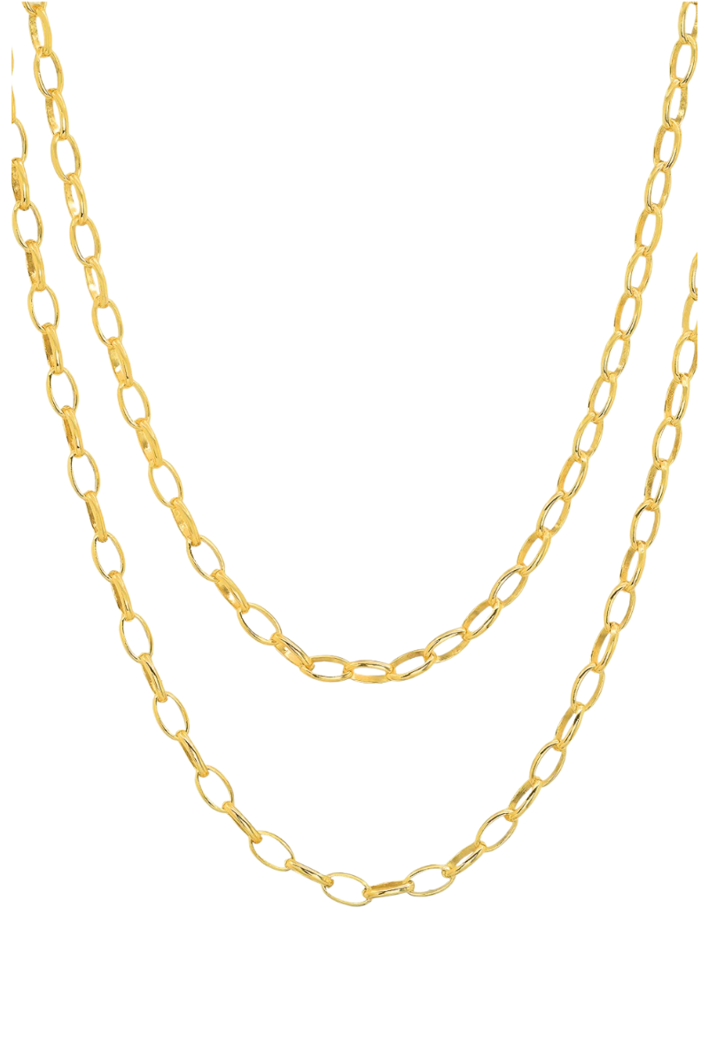 TAI, Gold Double Link Chain Necklace