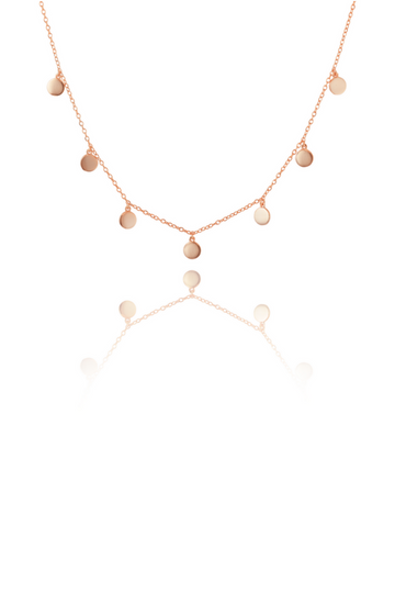 The Makery, Rose Gold Necklace with 7 Small Discs