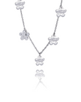 The Makery, Sterling Silver Necklace with 5 Flowers