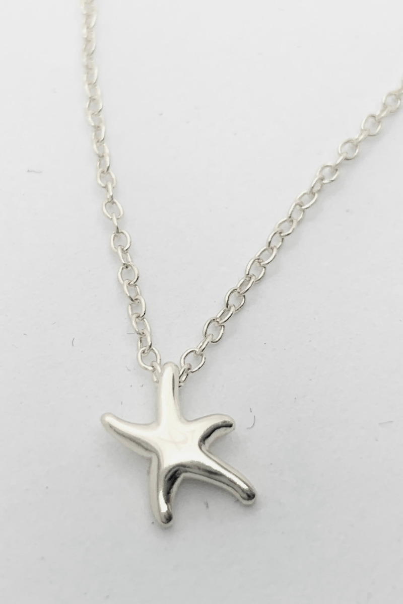 The Makery, Silver Mini Starfish Necklace