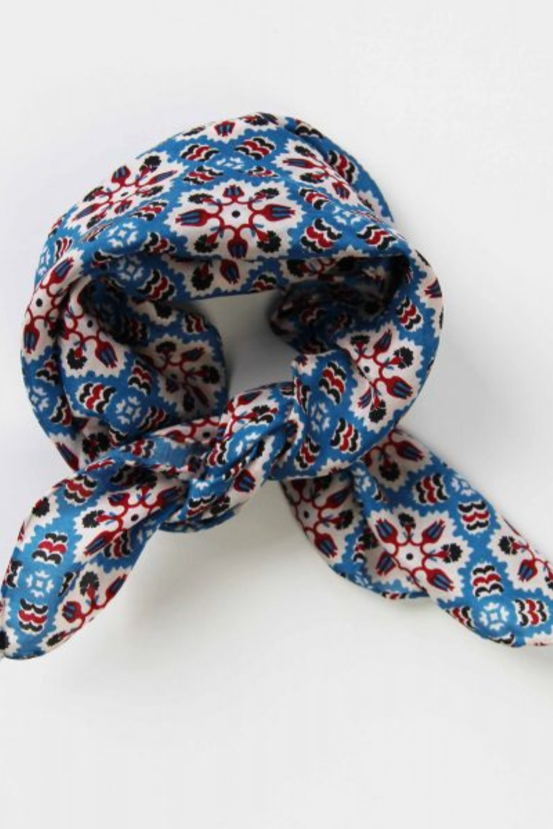 Les Belles Vagabondes, Mini Marrakech Scarf- Blue