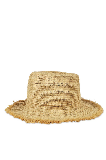 Hatattack, Packable Raffia Bucket Hat- Natural