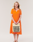 Stark, Cotton Vintage Dress- Bright Orange