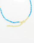 Turquoise Beaded Gold Coin Necklace
