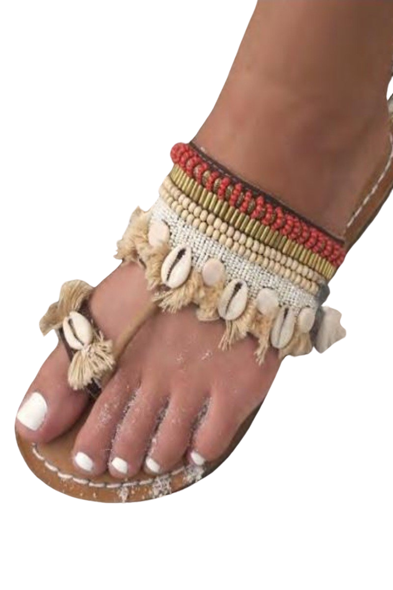 Z & L, Sandals with Beading and Sea Shells