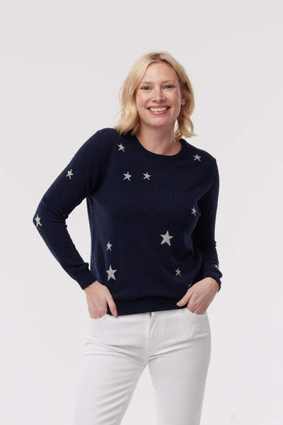Navy sweater with gold stars sale