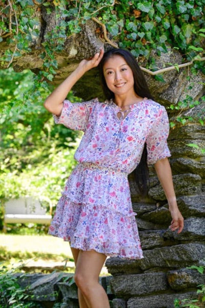 Walker Wade Ibiza Dress Azure Floral Snapdragon Designs