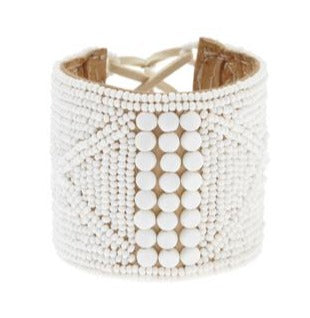 Sidai Designs, Lace Up Cuff- White